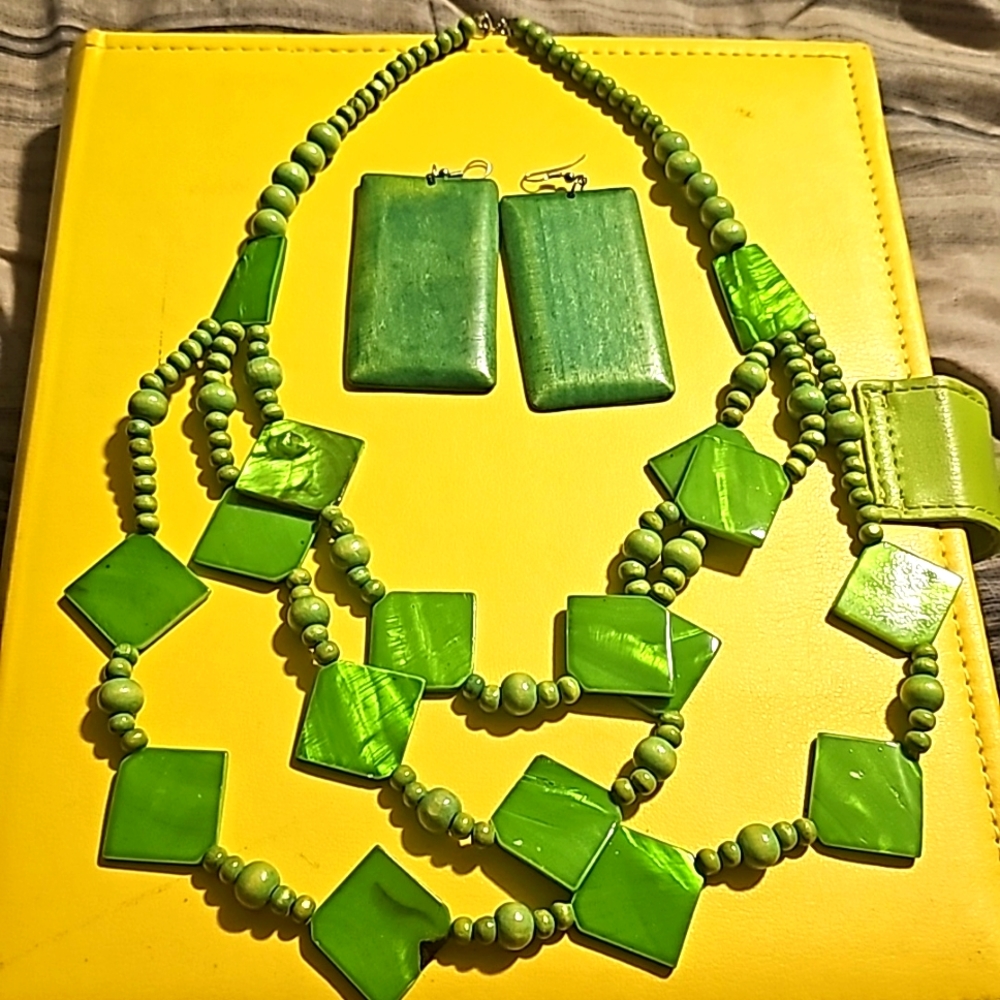 Silpada Green Necklace Set